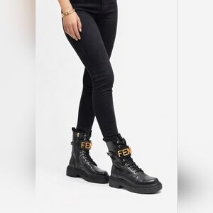 Fendi Black Combat Boots